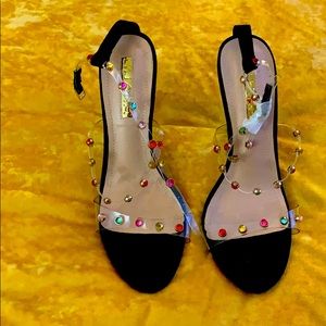 Multi color stone shoes